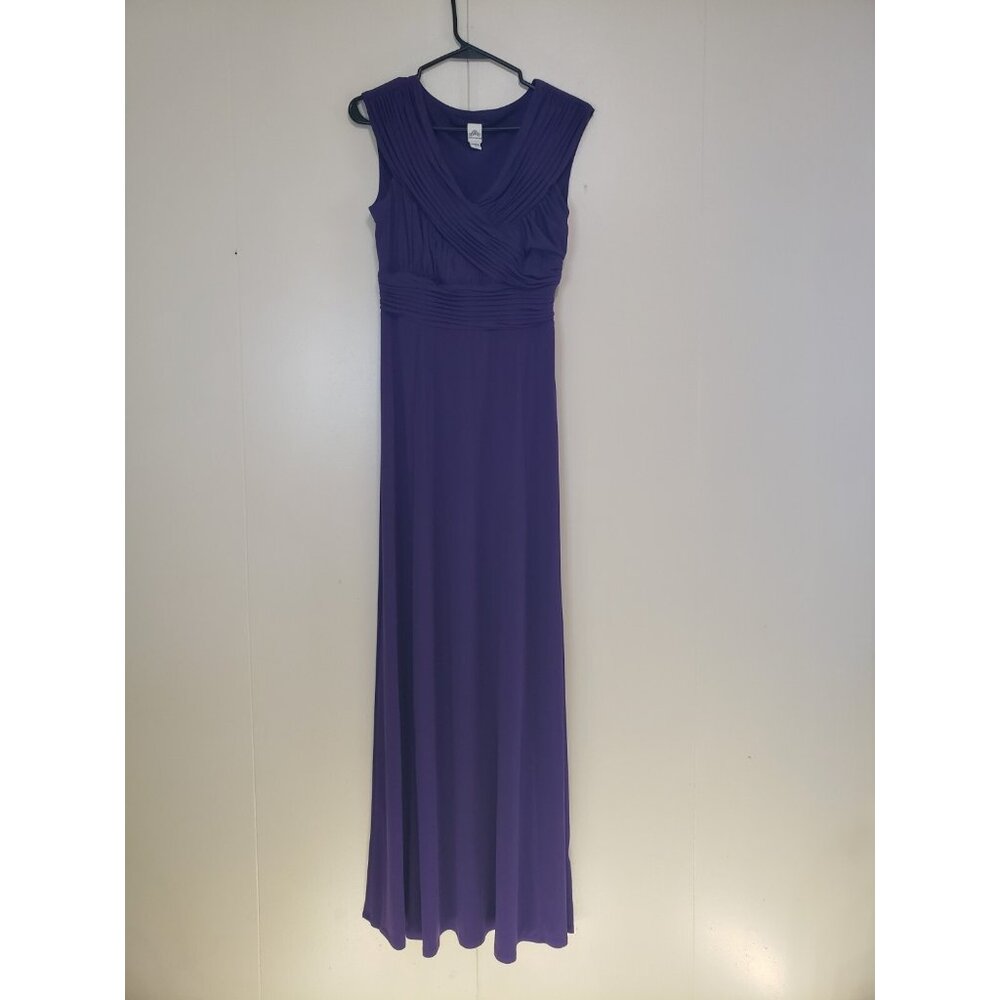 Sangria Womens 6 Semi Formal Maxi Dress Purple Draped Pleated Party Homecoming - Picture 1 of 6
